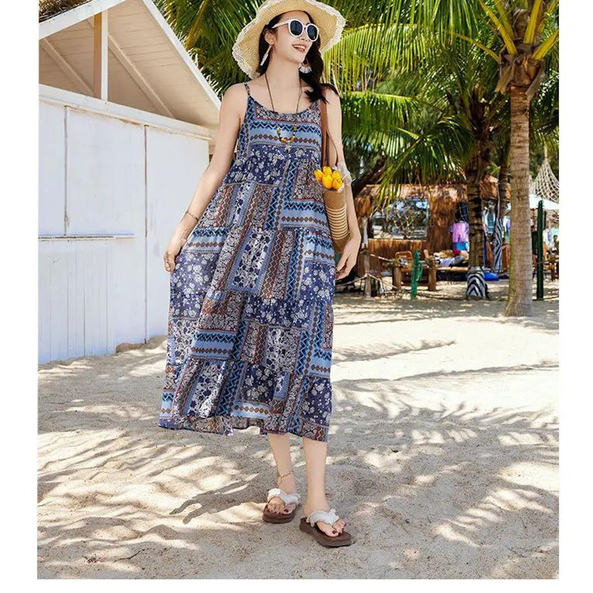 Family Matching Dress Boho Strap Dress and Shorts and Shirt Set - ChildAngle