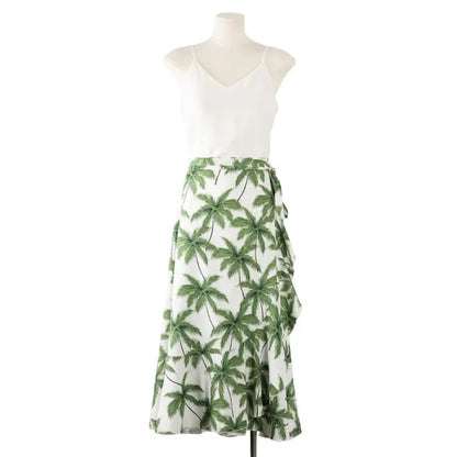 Tropical Plant Palm Tree Polo Shirts and Shorts Set and White Vest with Palm Tree Skirt - ChildAngle