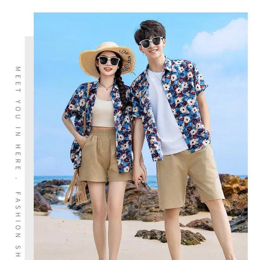 Family Matching Outfits Floral Polo Shirt and Shorts Set - ChildAngle