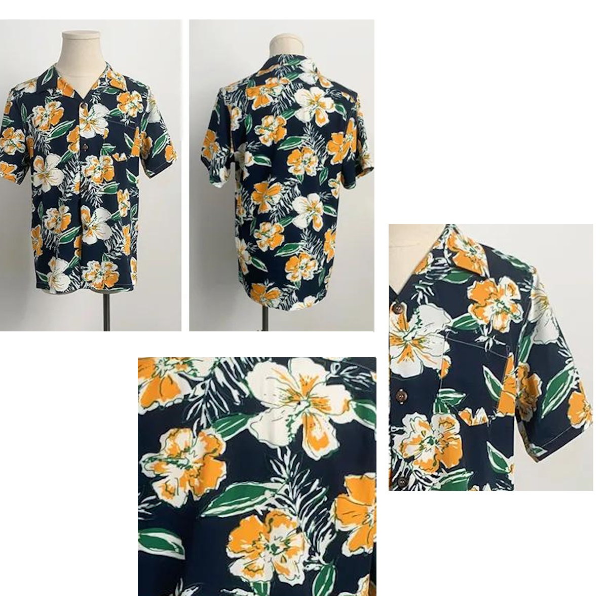 Family Matching Outfits Floral Print Maxi Strap Dress and Front Pocket Tropical Shirts and Shorts Set - ChildAngle