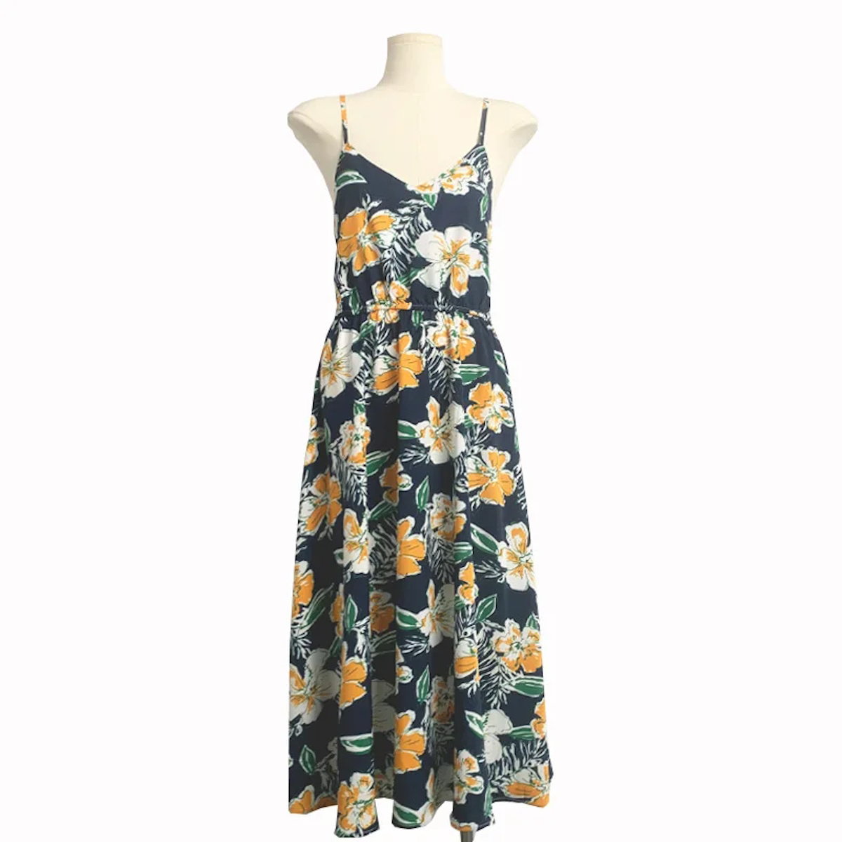 Family Matching Outfits Floral Print Maxi Strap Dress and Front Pocket Tropical Shirts and Shorts Set - ChildAngle