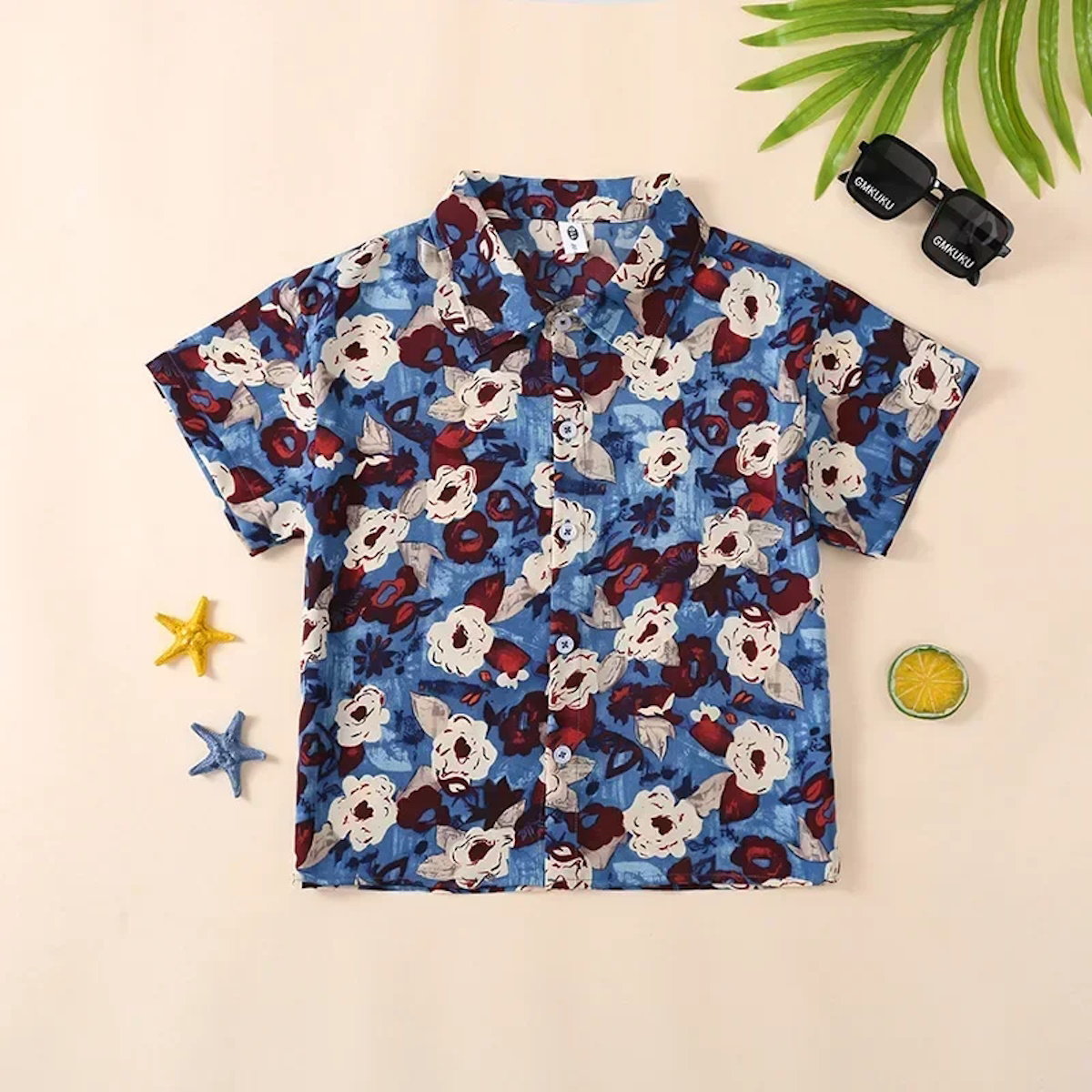 Family Matching Outfits Floral Polo Shirt and Shorts Set - ChildAngle