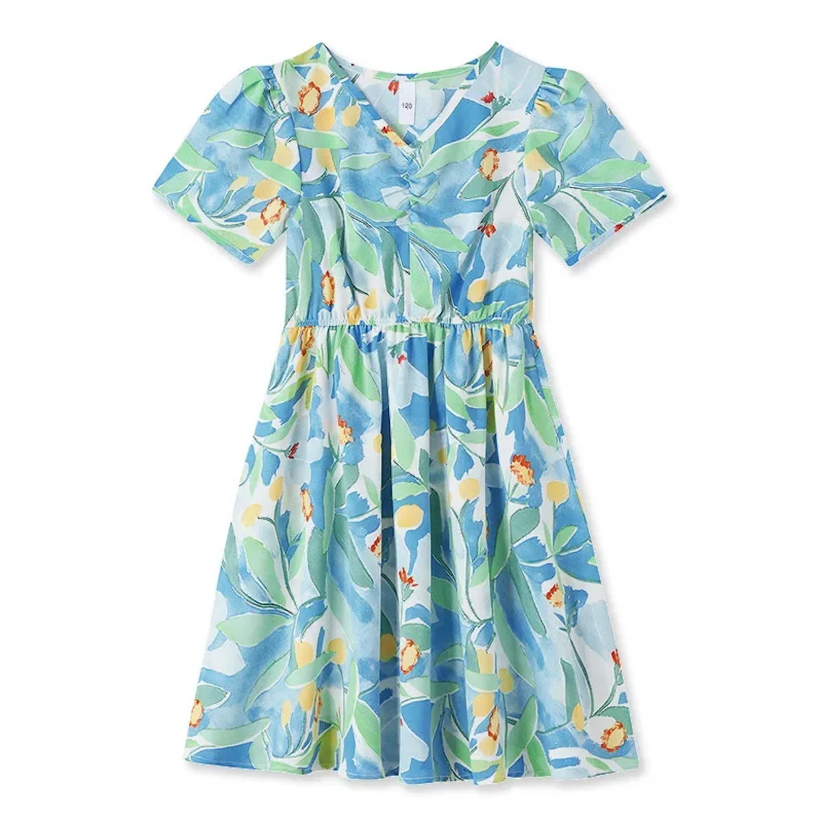 Family Matching Dress Summer Vacation Floral Beach Wear Dress and Shirt Set - ChildAngle