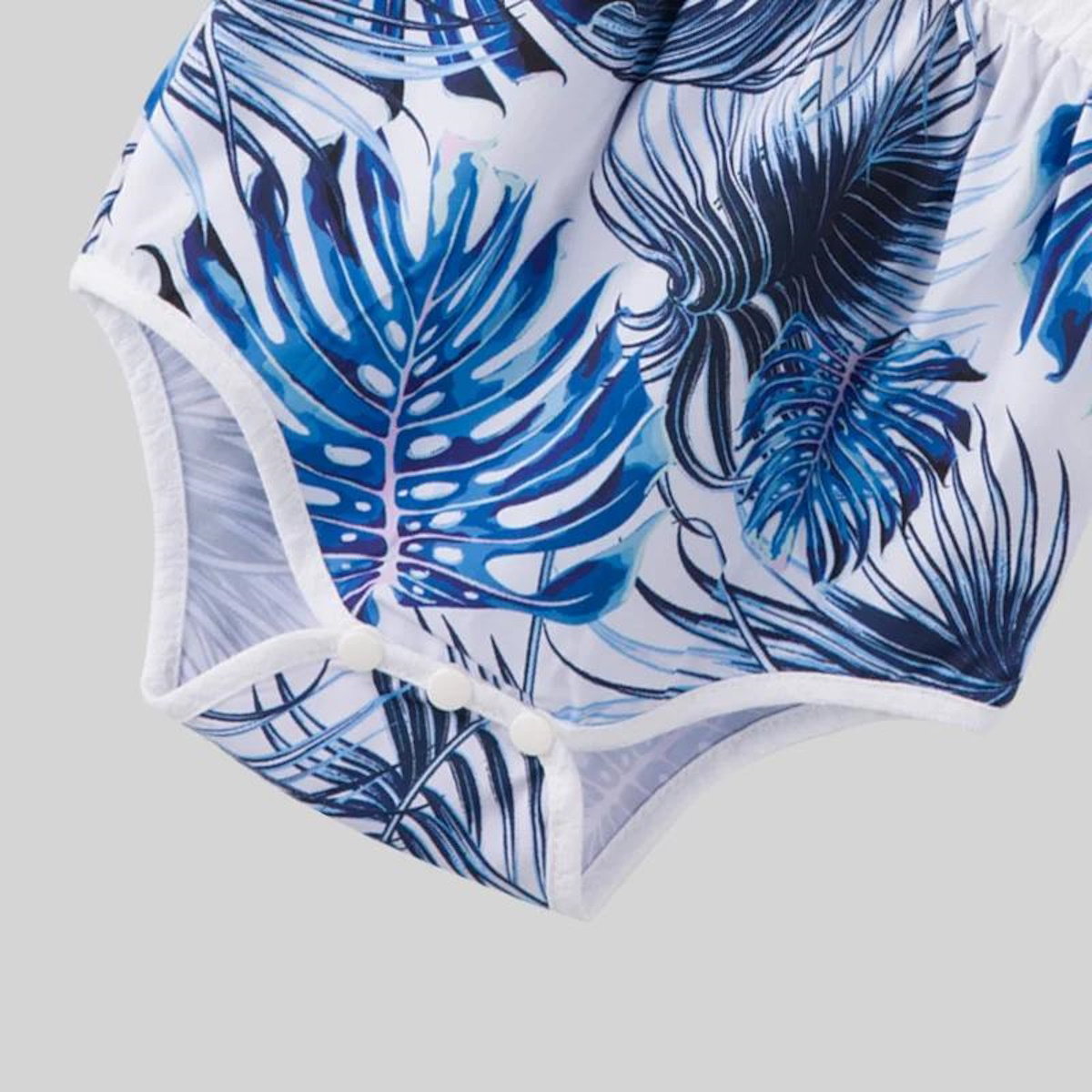 Family Matching Outfits Palm Leaves T-Shirts and Floral Ruffle Strap Dress - ChildAngle