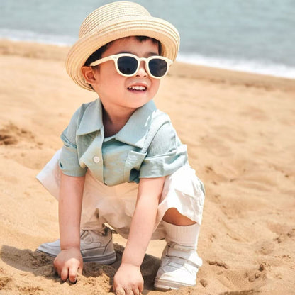 Family Matching Outfits Green Ruffle Neck Tank Top Maxi Dresses and Green Polo Shirts and Shorts - ChildAngle