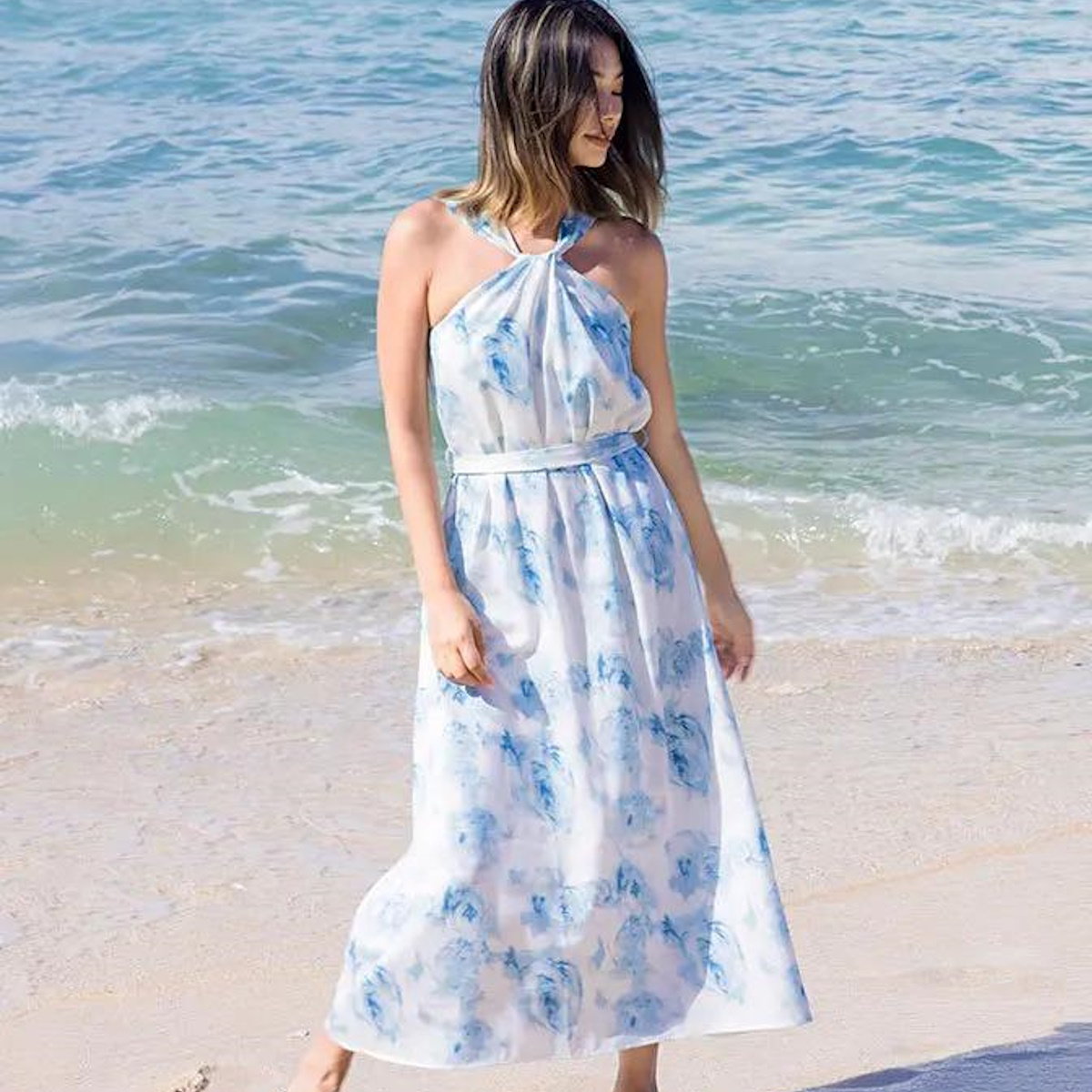 Family Matching Outfits Blue Shorts White Shorts and Tie Dye Cross Front Dress - ChildAngle