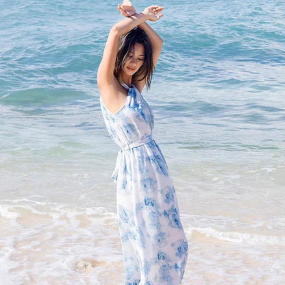 Family Matching Outfits Blue Shorts White Shorts and Tie Dye Cross Front Dress - ChildAngle