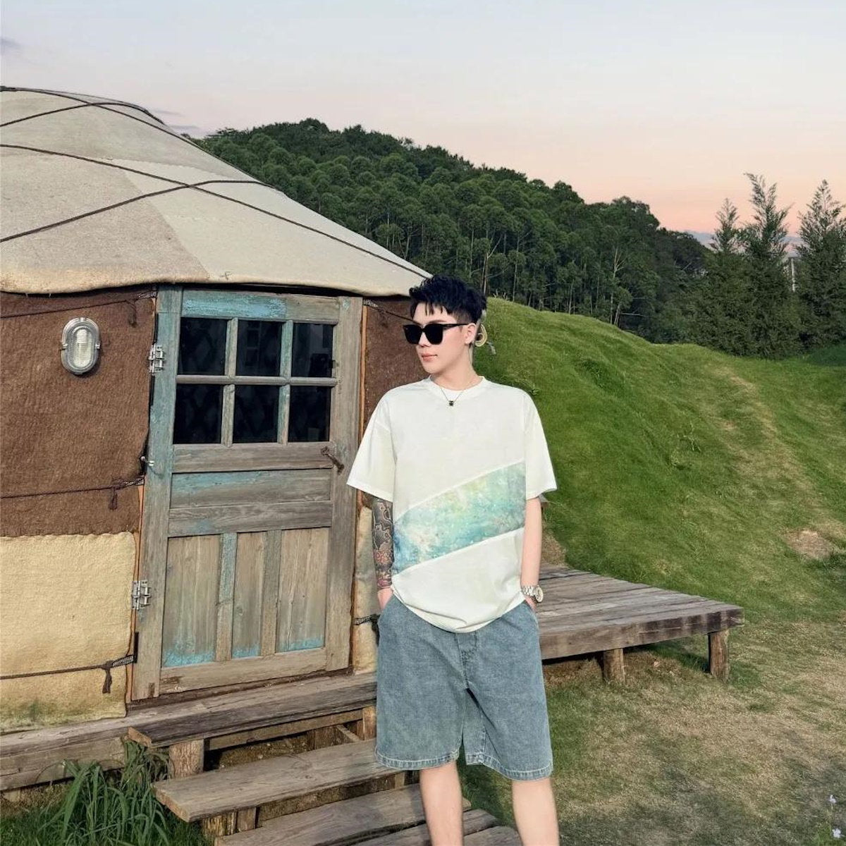 Family Matching Outfits Tie Dye Slip Dress and Tie Dye T-shirts - ChildAngle