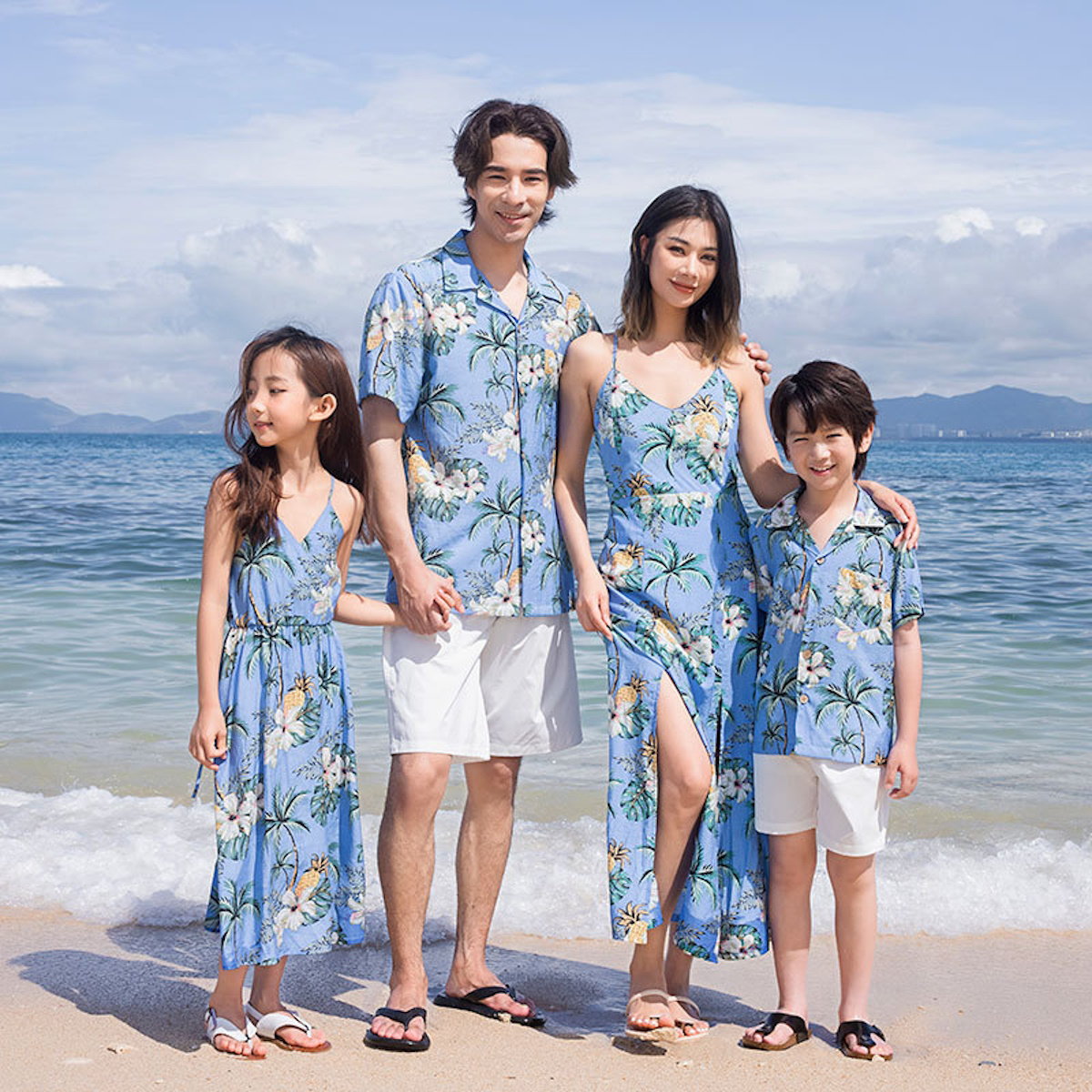 Family Matching Outfits Floral T-Shirts and Backless Strappy Slip Dress - ChildAngle