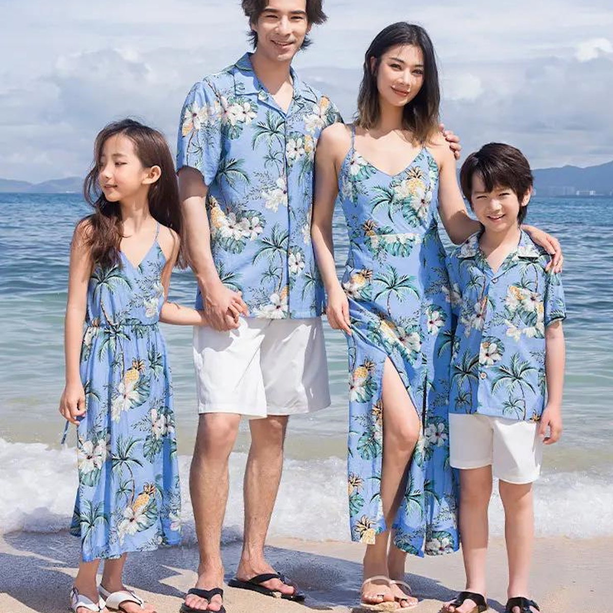 Family Matching Outfits Floral T-Shirts and Backless Strappy Slip Dress - ChildAngle
