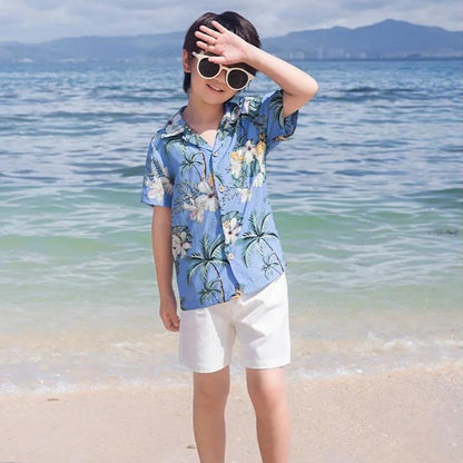 Family Matching Outfits Floral T-Shirts and Backless Strappy Slip Dress - ChildAngle