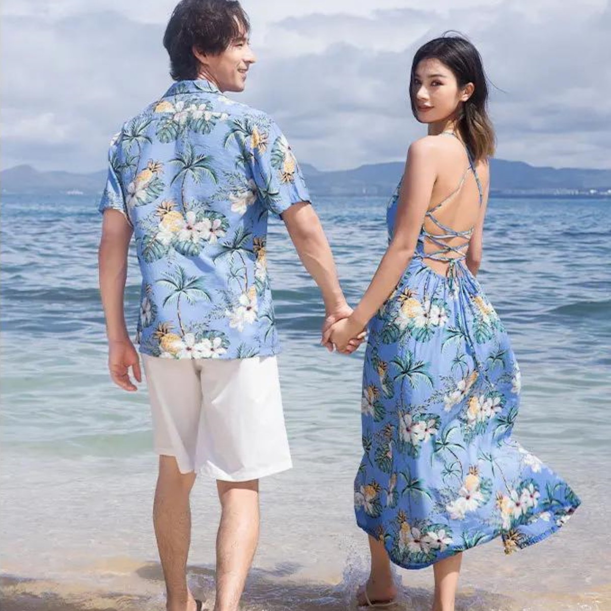 Family Matching Outfits Floral T-Shirts and Backless Strappy Slip Dress - ChildAngle