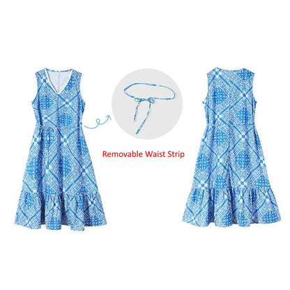 Family Matching Outfits Graphic Shirts and Shorts Set and V Neck Dress - ChildAngle