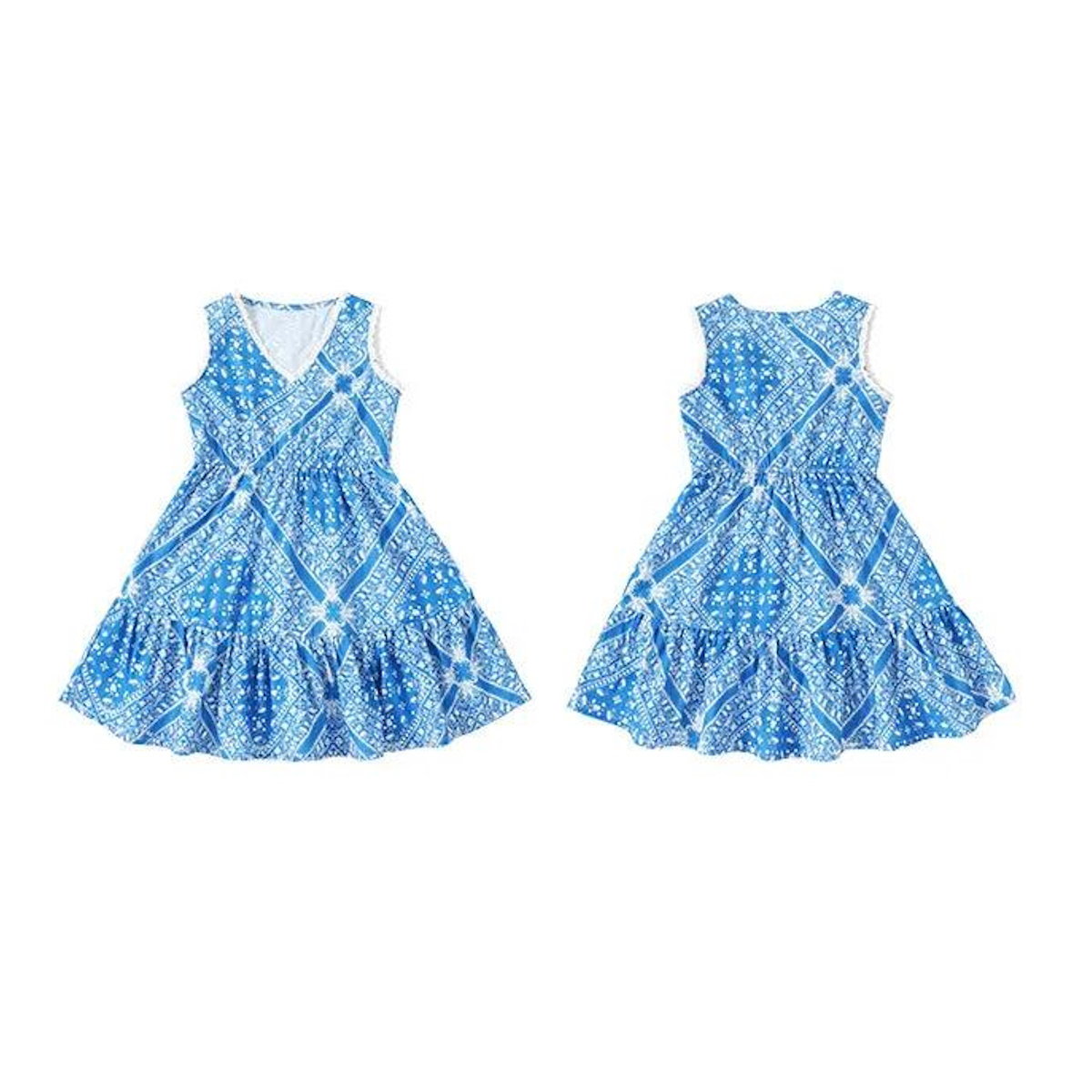 Family Matching Outfits Graphic Shirts and Shorts Set and V Neck Dress - ChildAngle