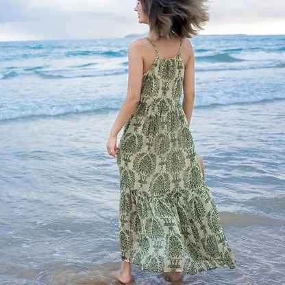 Family Matching Outfits Palm Leaves Tropical Maxi Dress and Shirts Set - ChildAngle
