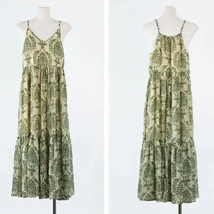 Family Matching Outfits Palm Leaves Tropical Maxi Dress and Shirts Set - ChildAngle