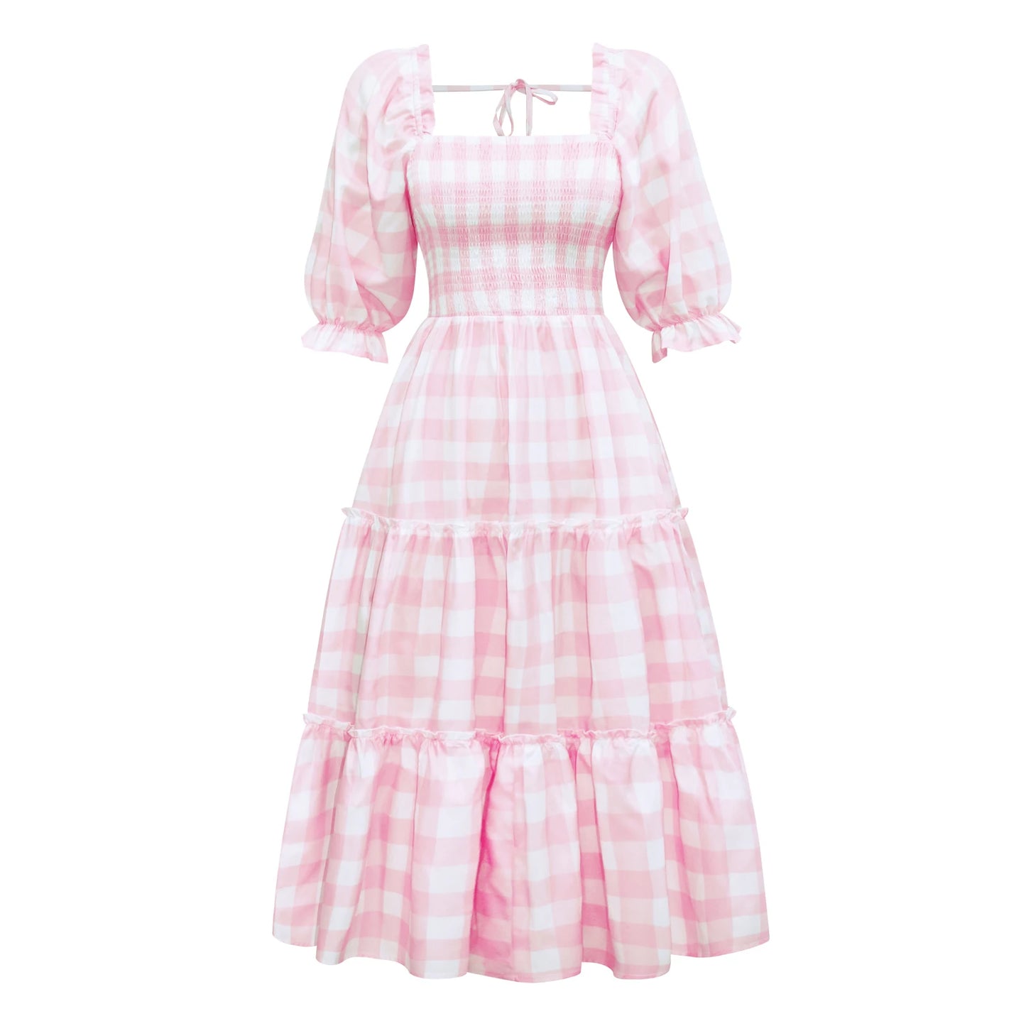Plaid Family Matching Dress Mother Kids Family Look Summer Dress for Easter