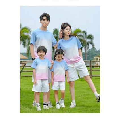 Matching gradient shirts and shorts for Family of four - ChildAngle