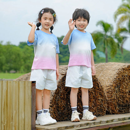 Matching gradient shirts and shorts for Family of four - ChildAngle