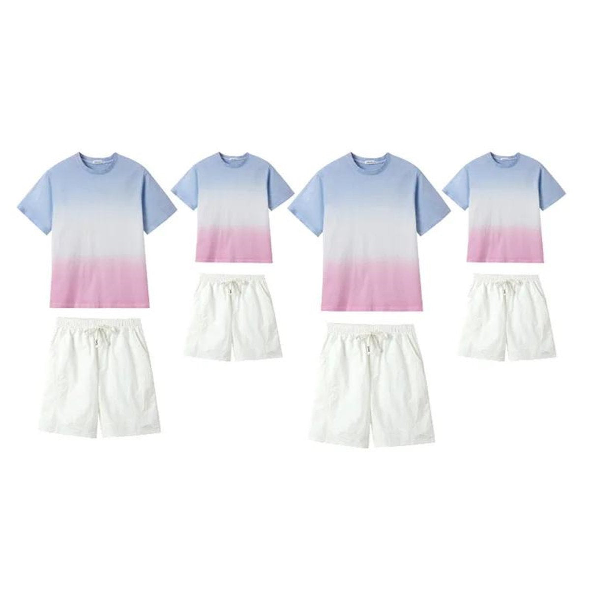 Matching gradient shirts and shorts for Family of four - ChildAngle