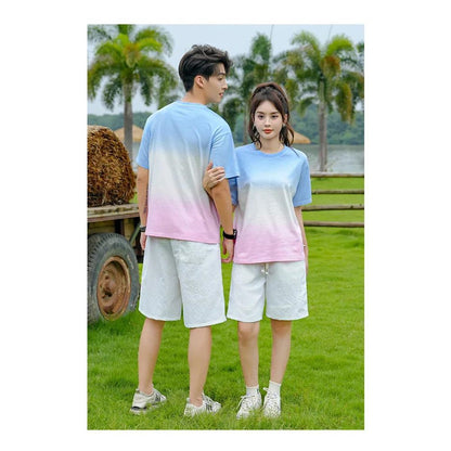 Matching gradient shirts and shorts for Family of four - ChildAngle