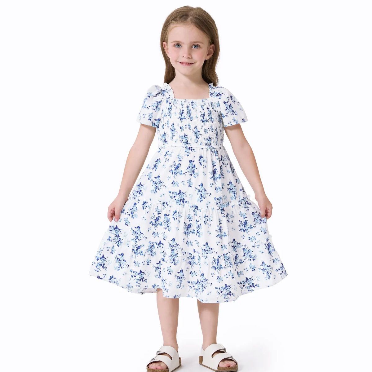 Family Matching Dress Blue Striped Mother Daughter Dresses Smocking Casual Dress, Blue / Baby 18-24M Family Matching Dress Blue Striped Mother Daughter Dresses Smocking Casual Dress, Blue / Baby 18-24M