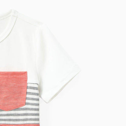 Family Matching Outfits Tropical Floral Wrap Dress Colorblock T-Shirts - ChildAngle