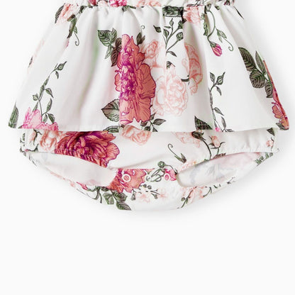 Family Matching Outfits Tropical Floral Wrap Dress Colorblock T-Shirts - ChildAngle