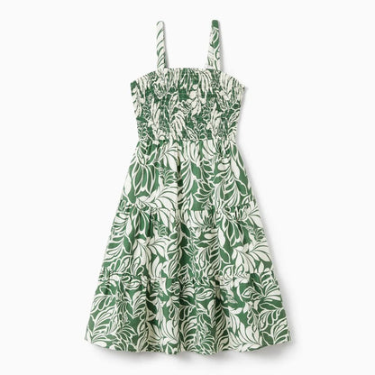 Family Matching Outfits Tropical Leaf Matching Family Shirts and Dress with Palm Leaves Print - ChildAngle