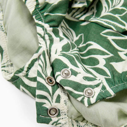 Family Matching Outfits Tropical Leaf Matching Family Shirts and Dress with Palm Leaves Print - ChildAngle