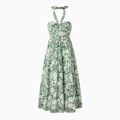 Family Matching Outfits Tropical Leaf Matching Family Shirts and Dress with Palm Leaves Print - ChildAngle