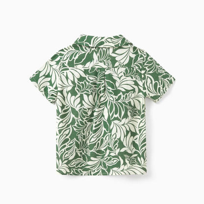 Family Matching Outfits Tropical Leaf Matching Family Shirts and Dress with Palm Leaves Print - ChildAngle
