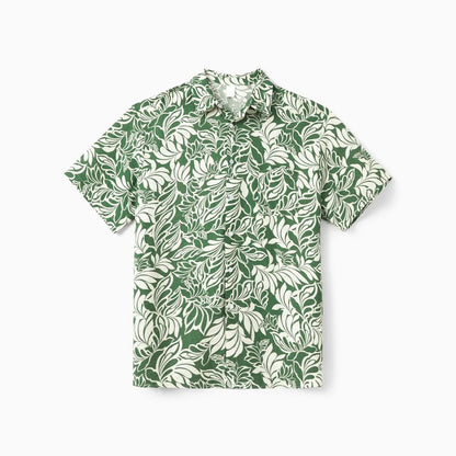 Family Matching Outfits Tropical Leaf Matching Family Shirts and Dress with Palm Leaves Print - ChildAngle