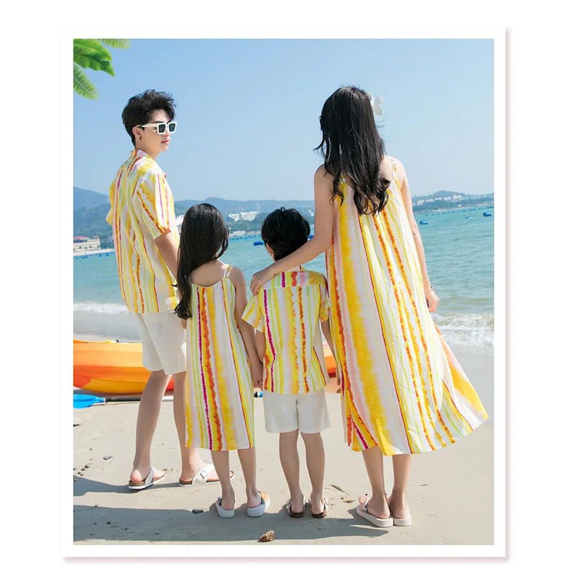 Family matching yellow and white striped outfits - ChildAngle Family Beach Matching Outfits