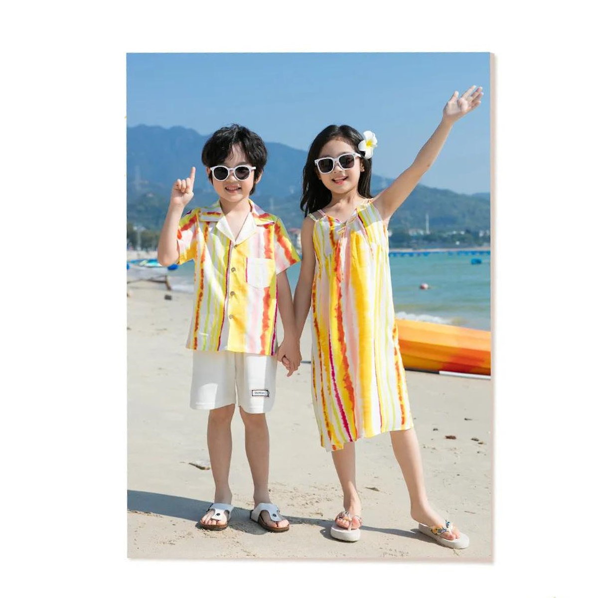 Family matching yellow and white striped outfits - ChildAngle Family Beach Matching Outfits