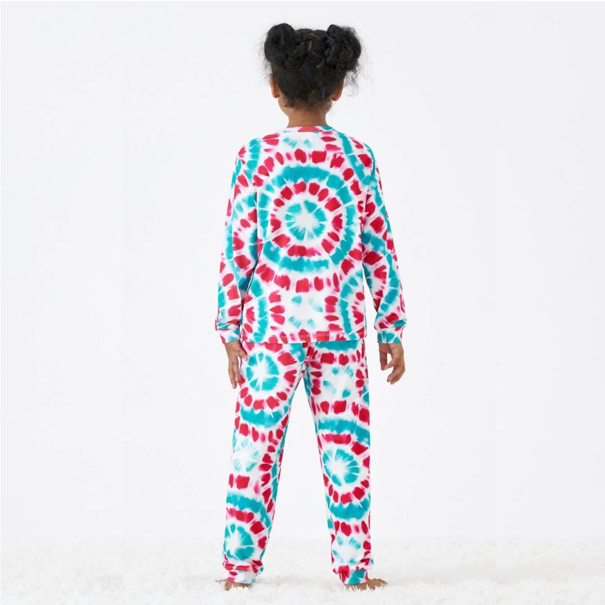 Red and Blue Tie Dye Snowman Family Matching Pajamas Christmas Sleepwear - ChildAngle