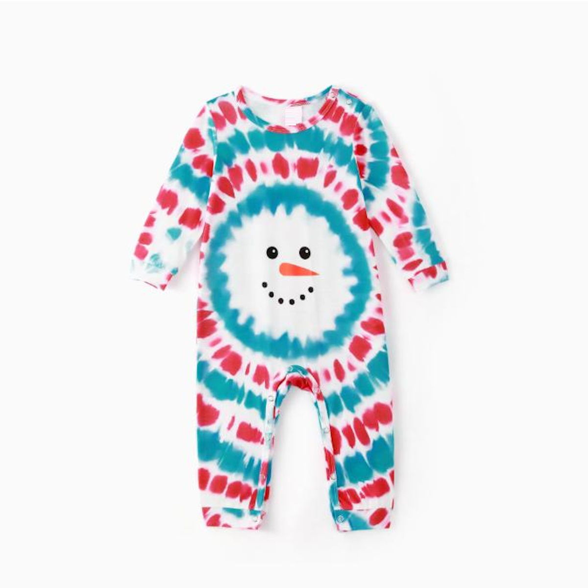 Red and Blue Tie Dye Snowman Family Matching Pajamas Christmas Sleepwear - ChildAngle