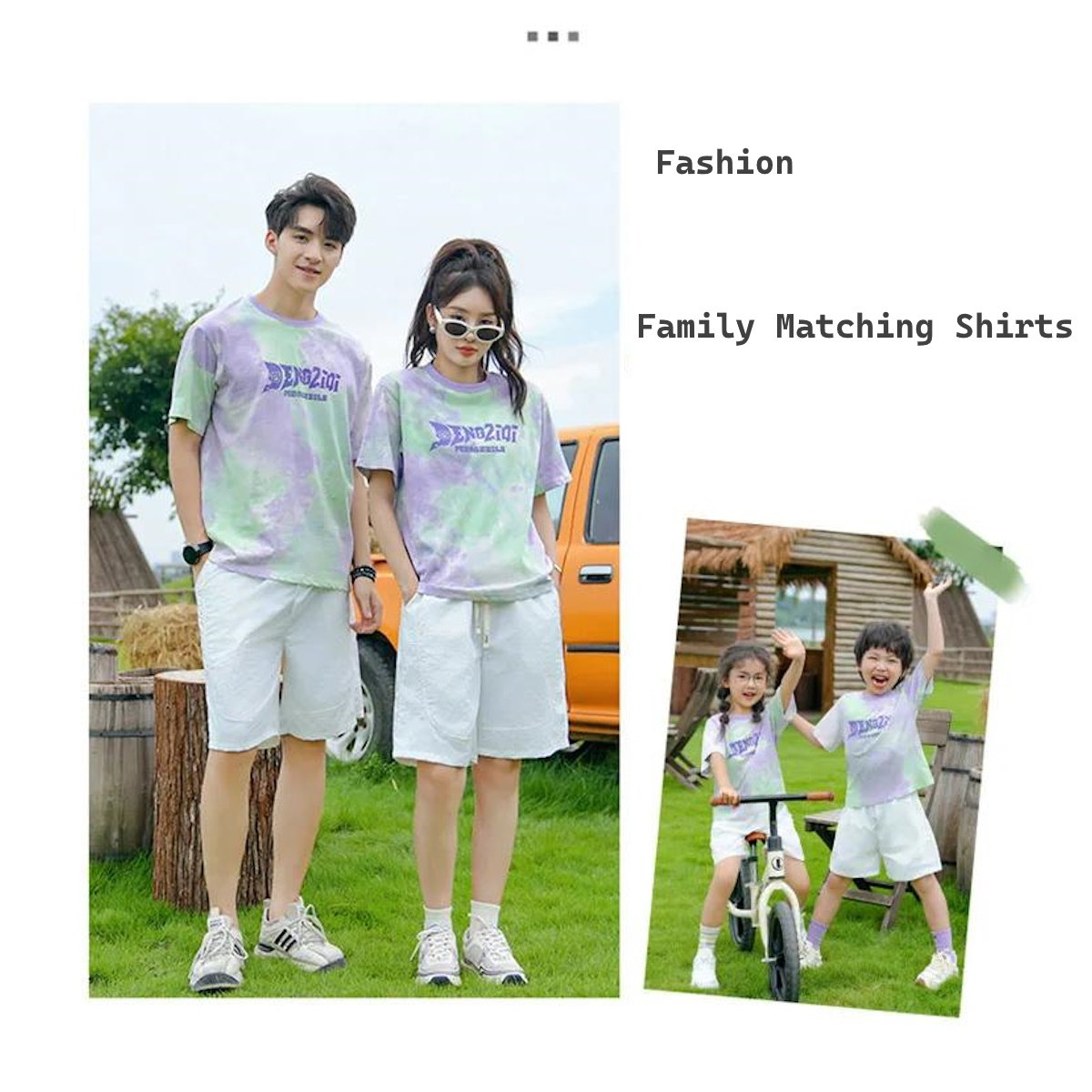 Tie Dye Short-sleeve T-shirt and Shorts Set for Whole Family - ChildAngle