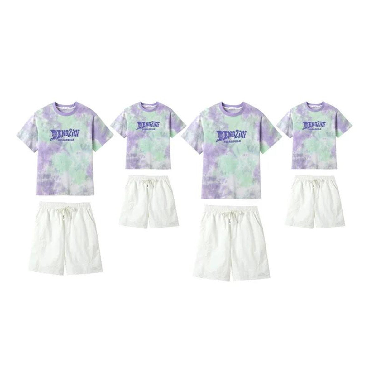 Tie Dye Short-sleeve T-shirt and Shorts Set for Whole Family - ChildAngle