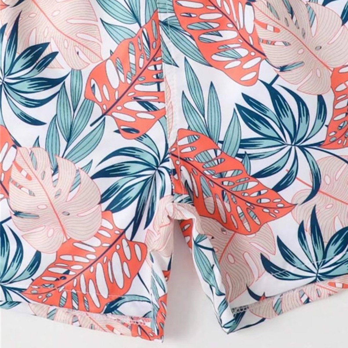 Family Matching Swimsuits Tropical Leaf Orange Cutout One Piece Swimsuit - ChildAngle Family Matching Swimsuits