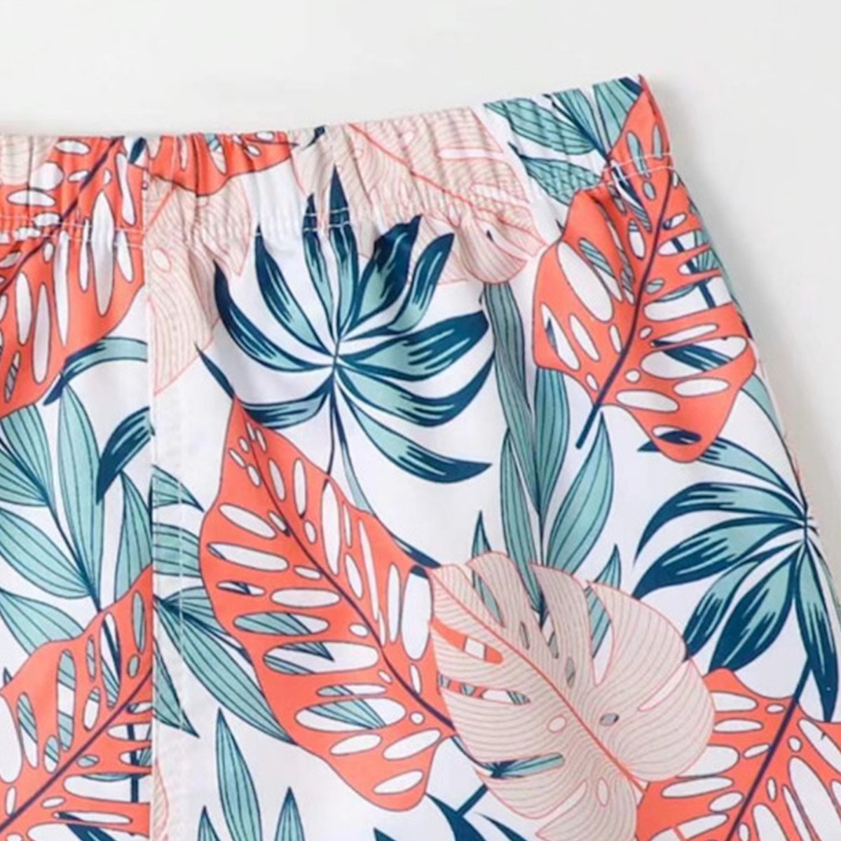 Family Matching Swimsuits Tropical Leaf Orange Cutout One Piece Swimsuit - ChildAngle Family Matching Swimsuits