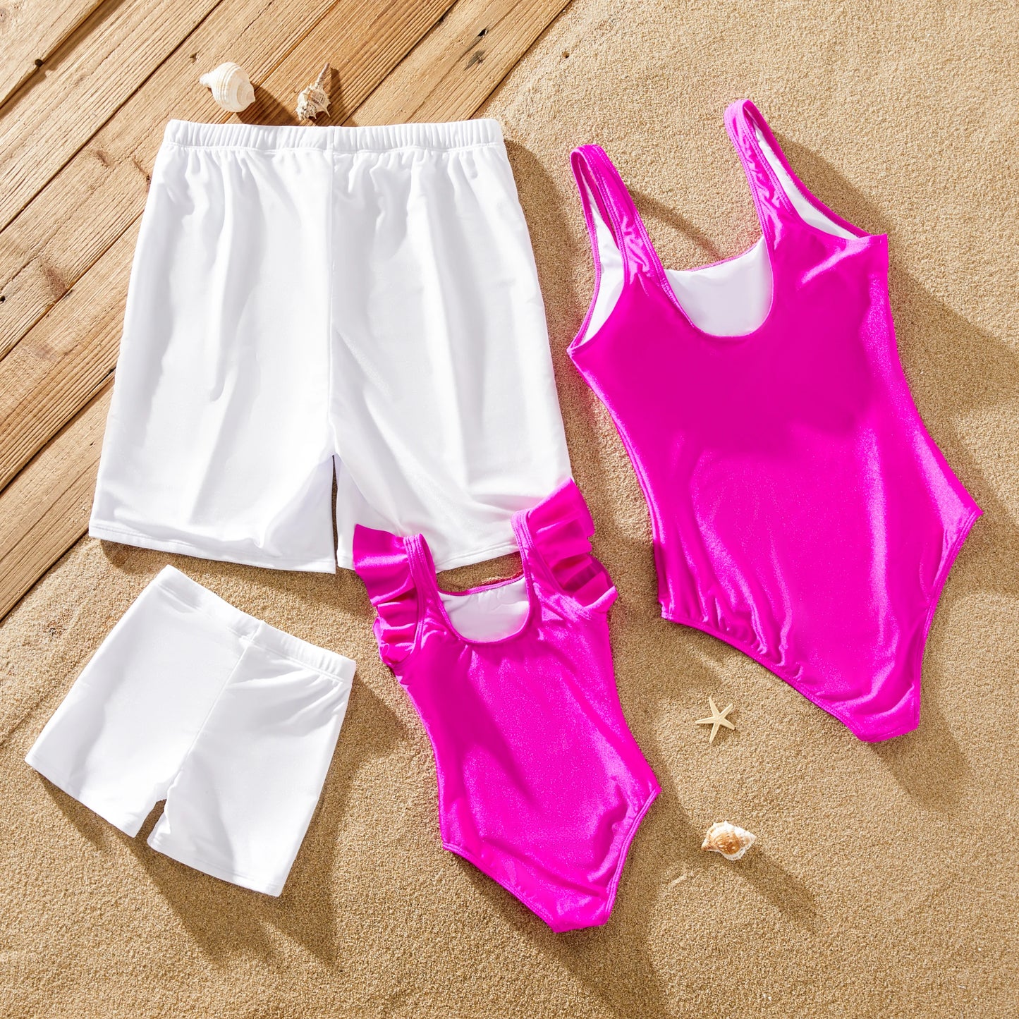 Matching Family Swimsuit Pink One Piece Swimwear