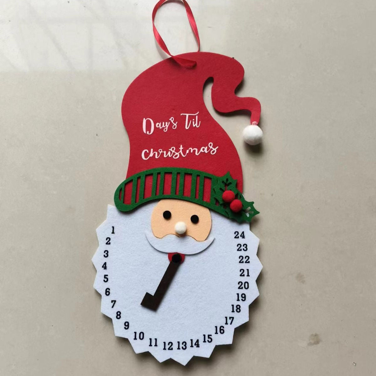 Felt Advent Calendar 1PC Christmas Snowman Countdown Santa Claus Calendar 24 Days Till Christmas - ChildAngle