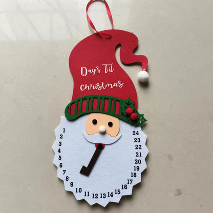 Felt Advent Calendar 1PC Christmas Snowman Countdown Santa Claus Calendar 24 Days Till Christmas - ChildAngle