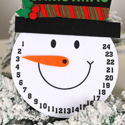 Felt Advent Calendar 1PC Christmas Snowman Countdown Santa Claus Calendar 24 Days Till Christmas - ChildAngle