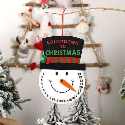 Felt Advent Calendar 1PC Christmas Snowman Countdown Santa Claus Calendar 24 Days Till Christmas - ChildAngle