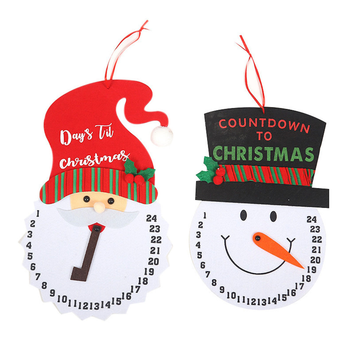 Felt Advent Calendar 1PC Christmas Snowman Countdown Santa Claus Calendar 24 Days Till Christmas - ChildAngle