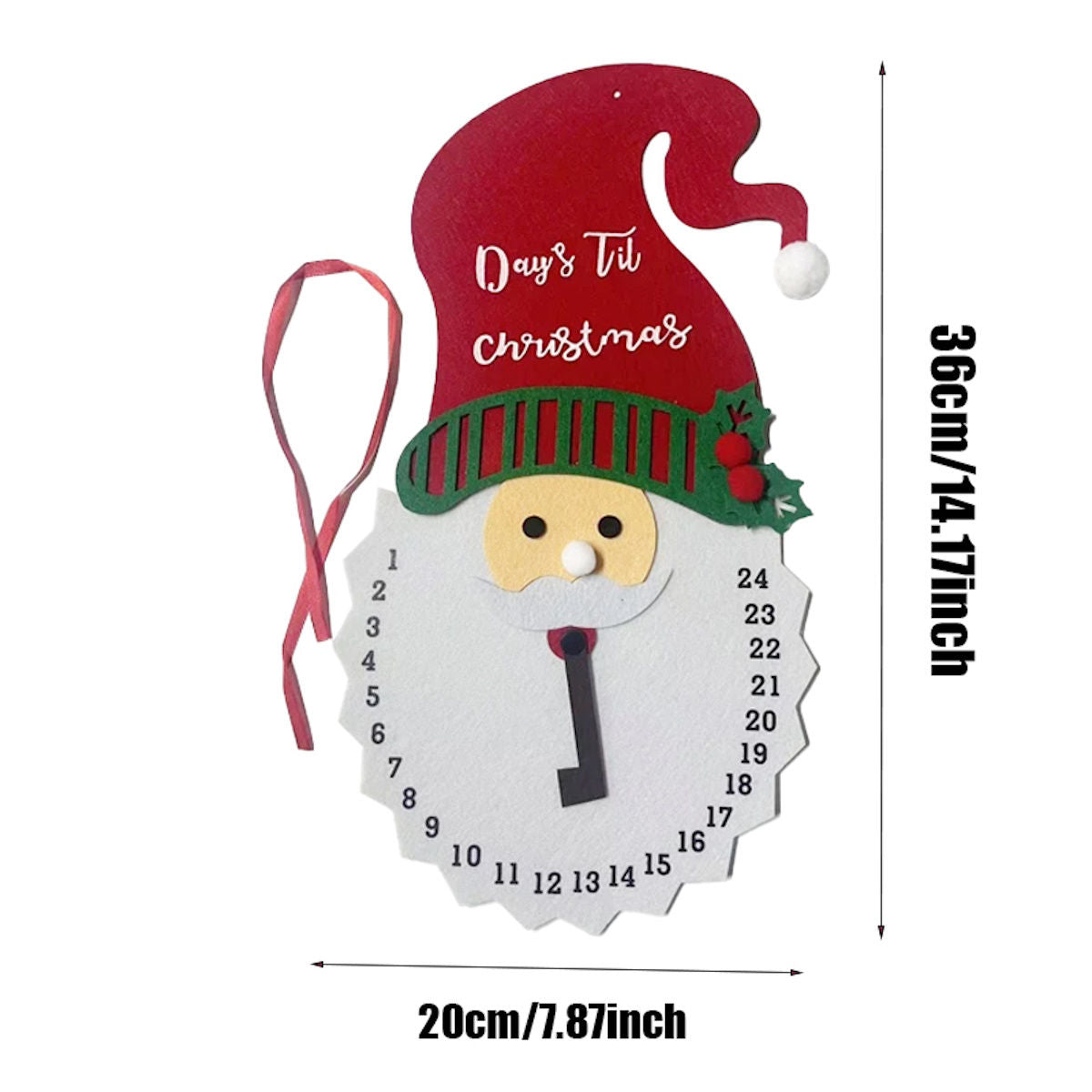 Felt Advent Calendar 1PC Christmas Snowman Countdown Santa Claus Calendar 24 Days Till Christmas - ChildAngle