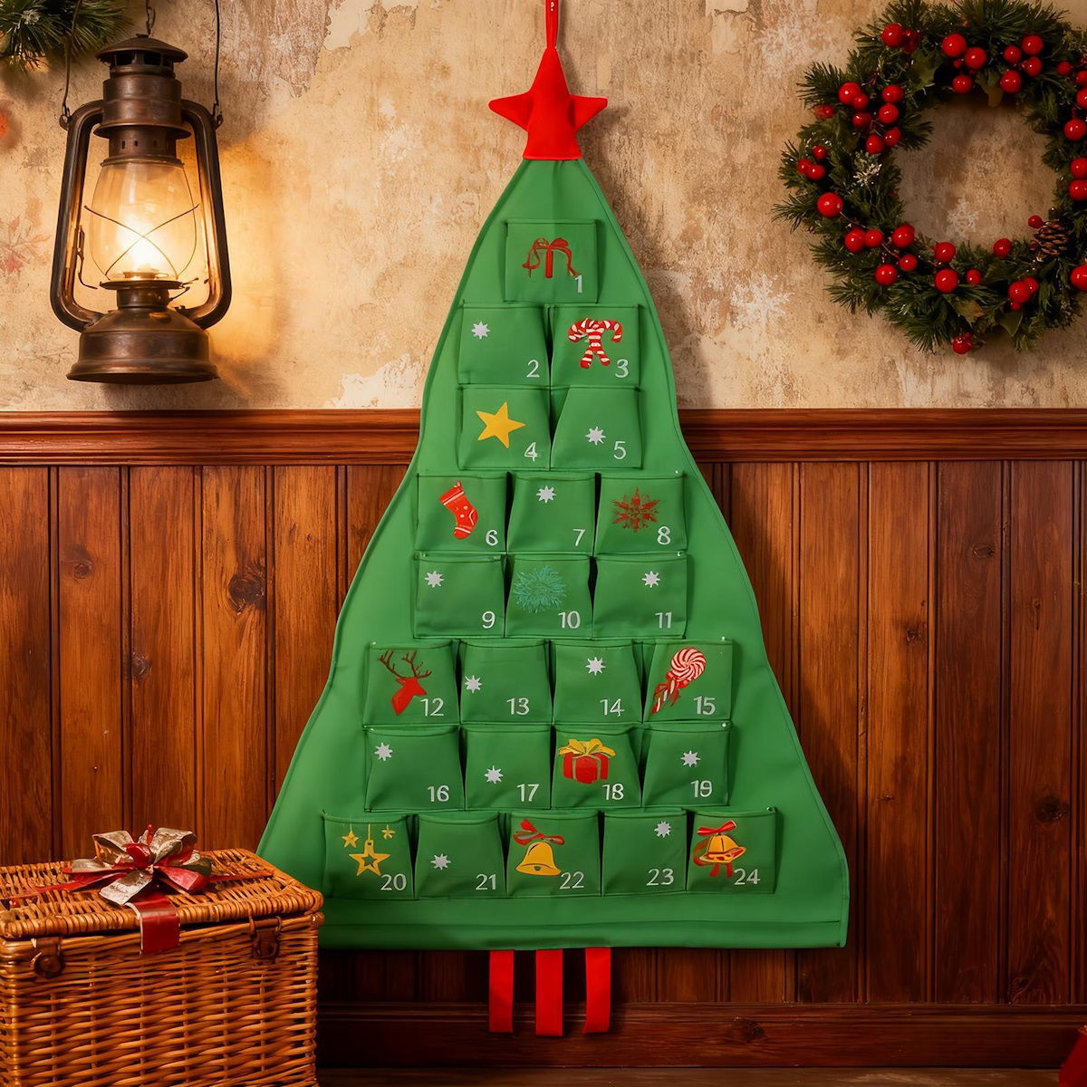 Christmas Felt Advent Calendar Christmas Tree Fabric Advent Calendar - ChildAngle