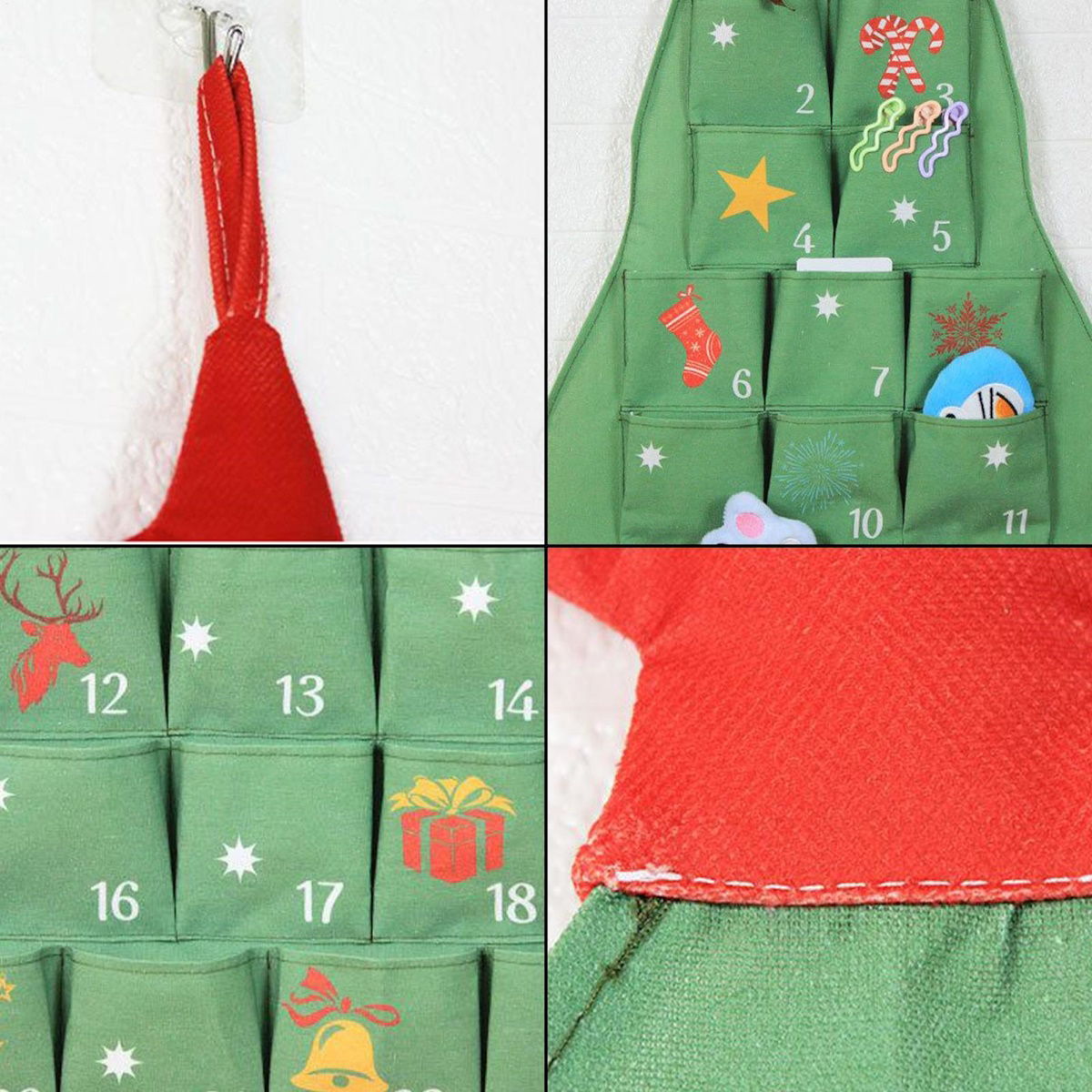 Christmas Felt Advent Calendar Christmas Tree Fabric Advent Calendar - ChildAngle